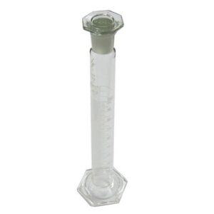 Nova Proveta de 100ml c/ Base Hexagonal de Vidro e Rolha de Vidro
